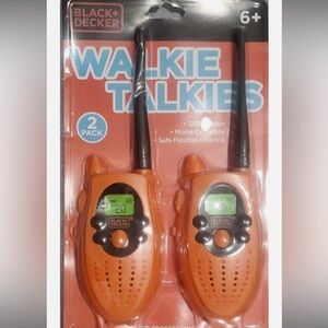 Black & Decker KIDS Walkie Talkie 2 Pack Safe Flexibl Antenna 120 ft Range NIB